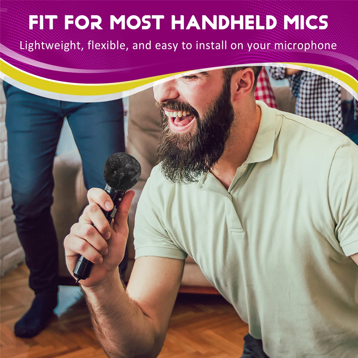 A010 240Pcs Mic Covers Disposable Non-Woven Mic Cover Mic Microphone Windscreen & Filters for Karaoke