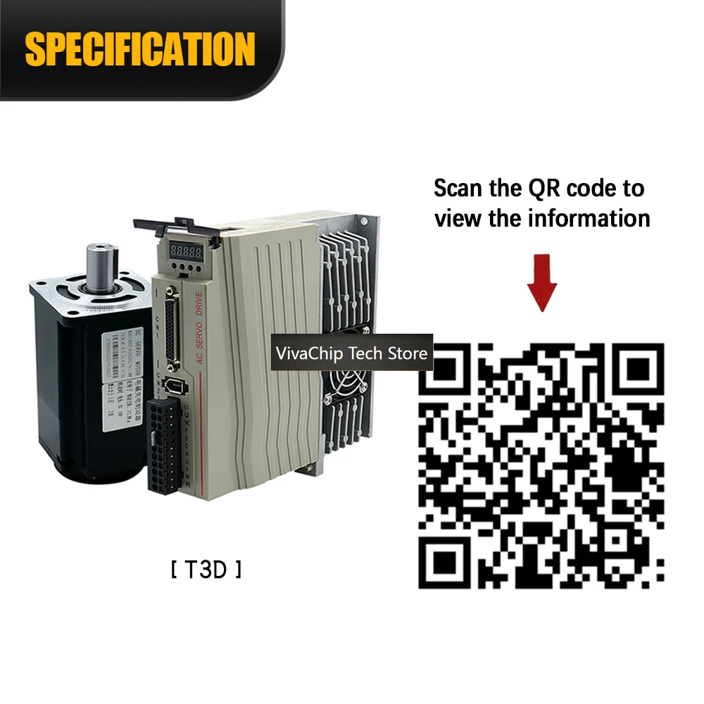 VivaCTHLTNC 60 80 AST 400W 600W 750W 1KW 220V Ac Servo Motor Kit With Magnetic 17bit Absolute Encoder +T3D 20A Driver For CNC En