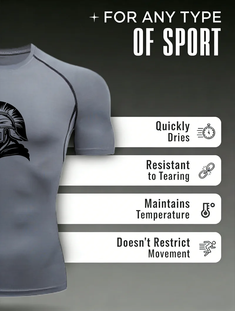 스파르탄 헬멧 2026 남성 스포츠 티셔츠 트레이닝 컴프레션 반팔 래쉬가드 남성용 운동 티셔츠 러닝 운동 티셔츠