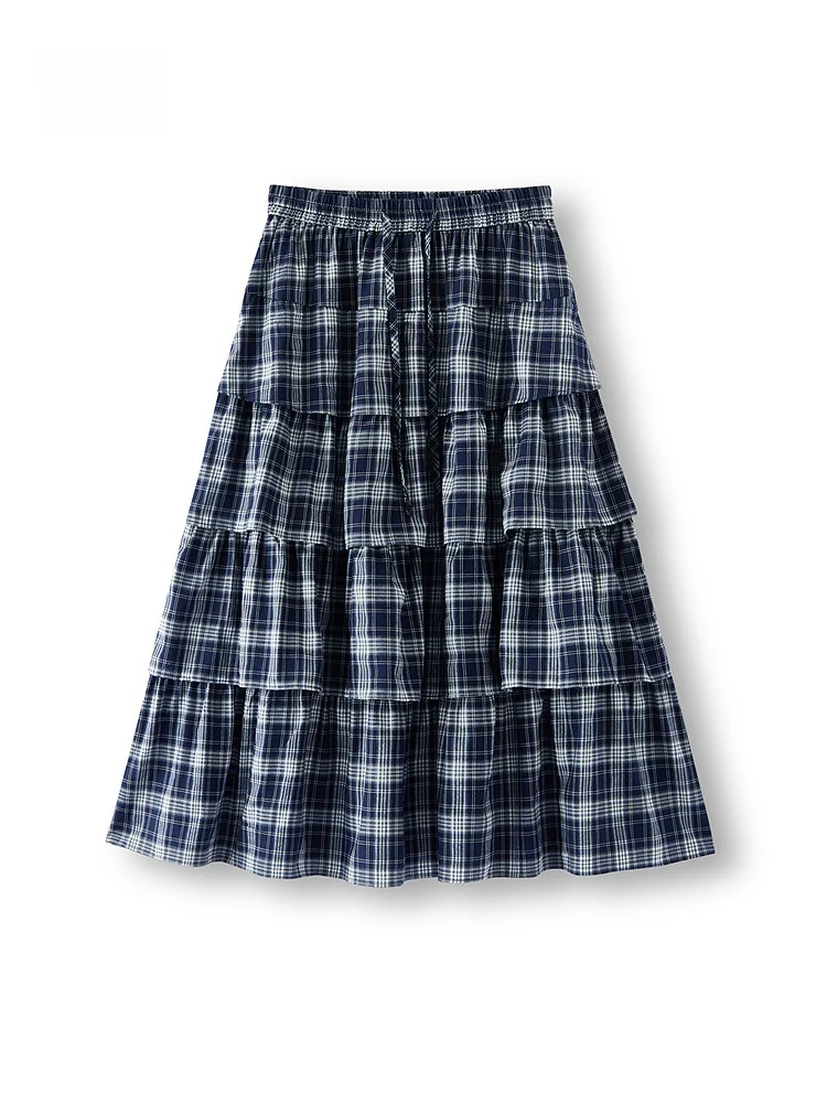 

Юбка Semir Sweet Romantic Artistic в клетку, женская, с эластичной талией, А-силуэт, миди, для повседневной носки, из полиэстера, вискозы и эластичного волокна