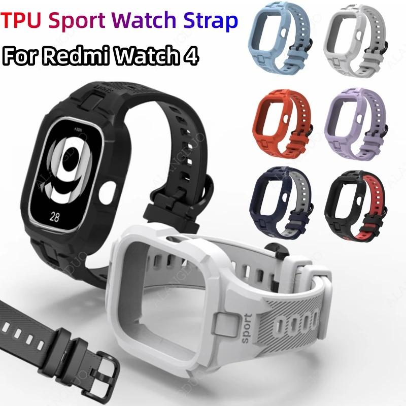 TPU Integrated Wriststrap For Redmi Watch 4 Replaceable Antidrop waterproof Watch Strap for Redmi Watch4 Sport Silicone Bracelet