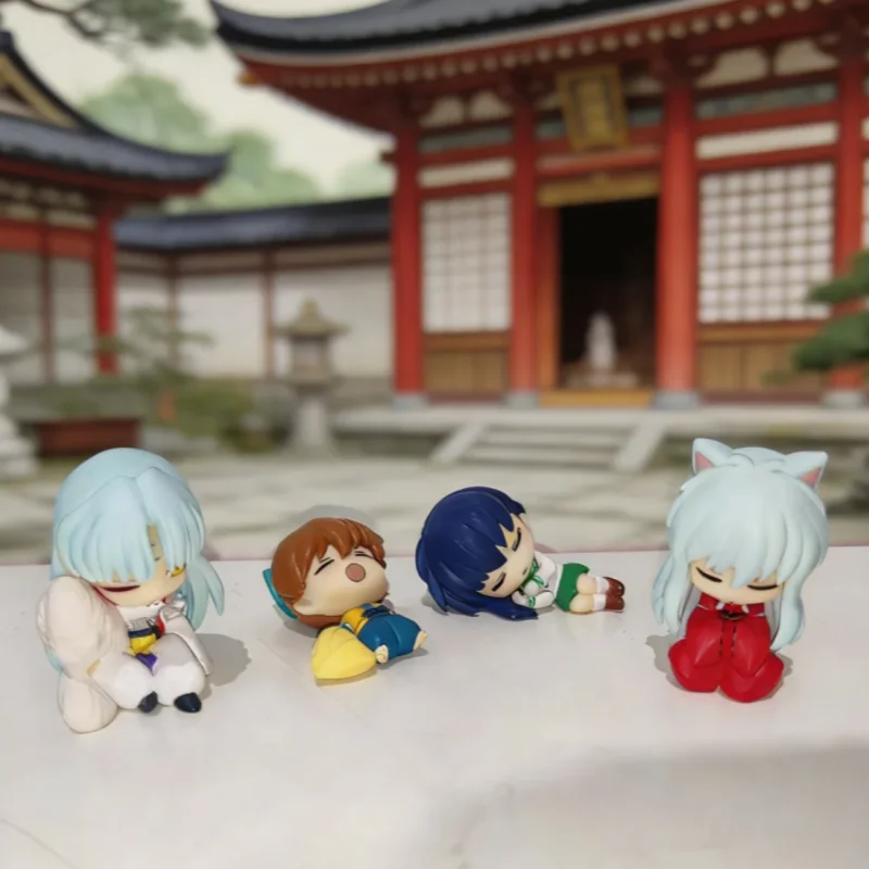 

Оригинальные фигурки Bandai Inuyasha Q-версии: Спящая команда, игрушки-гашапоны, украшения, фигурки для декора комнаты, подарок для мальчика на праздник