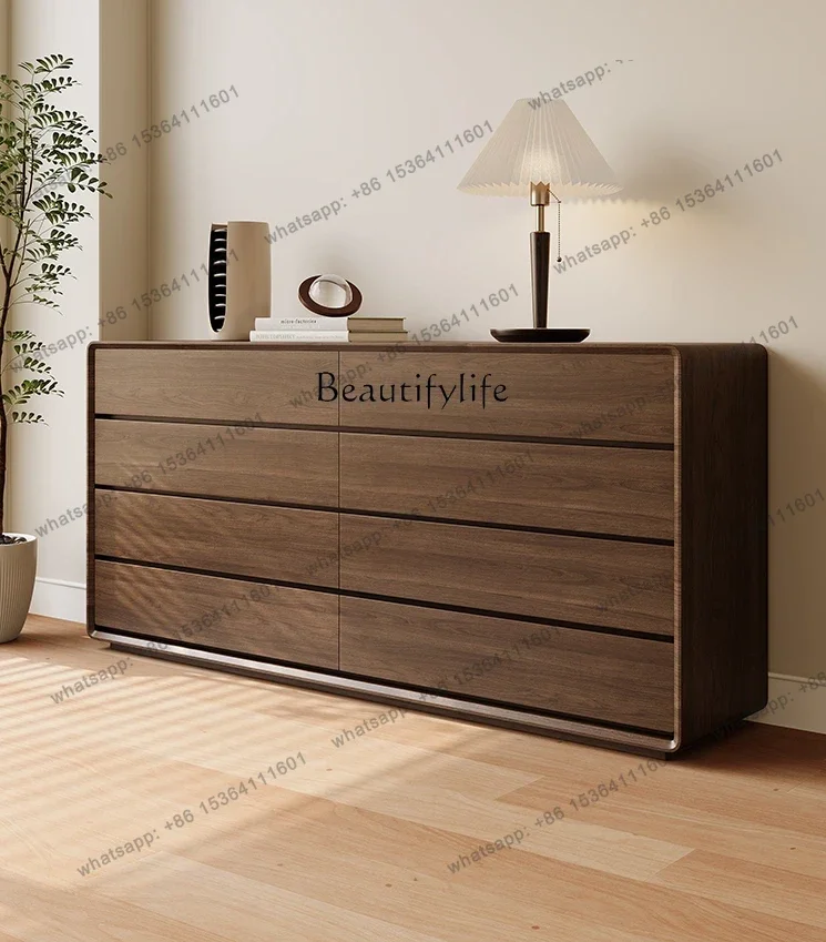 Customizable  Six Bucket Bedroom Eight Bucket Locker Walnut Color Nordic Storage Complete Set Clothes Closet