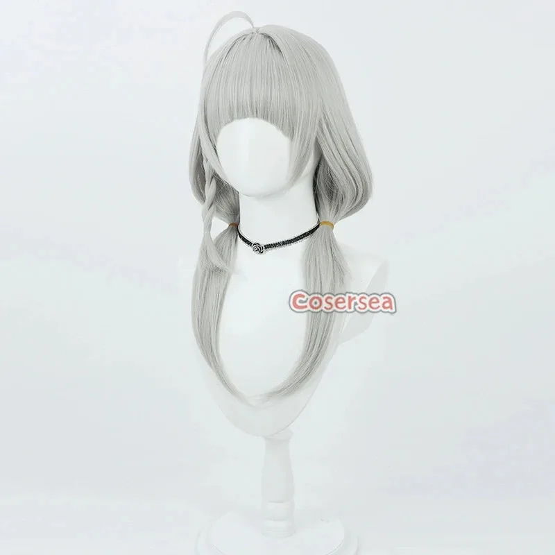 Cosersea Murasaki Shion Парики для косплея Виртуальный YouTuber Murasaki Shion 52 см Длинный серебристо-серый парик Cos Синтетические волосы термостойкие