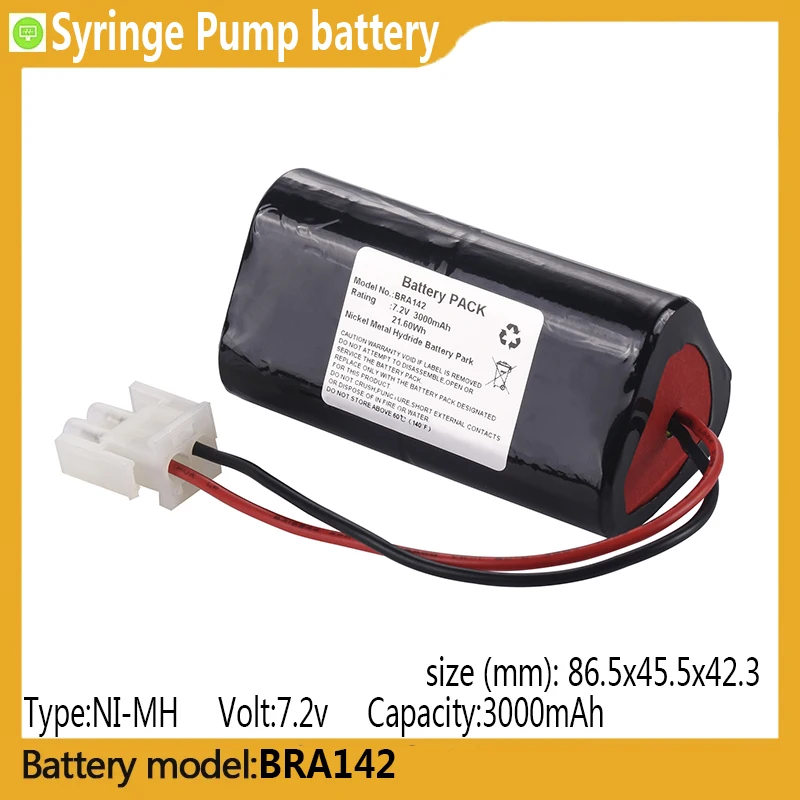 

BRA142 capacity 3000mAh 7.2v NI-MH battery, suitable for BRA142,Perfusor FT91,Perfusor F,Perfusor secura P,Syringe Pump