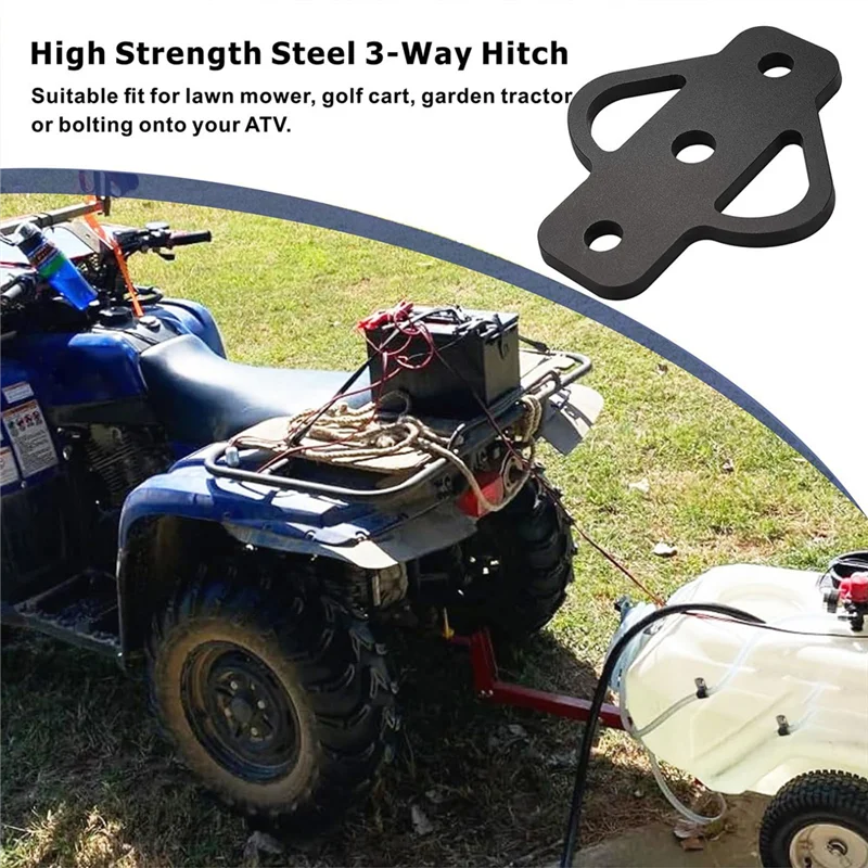 3-Way Trailer Hitch Adapter Receiver Hitch For Lawn Mower Three Way ATV Hitch Attachments For Golf Cart Garden Tractor-A79G