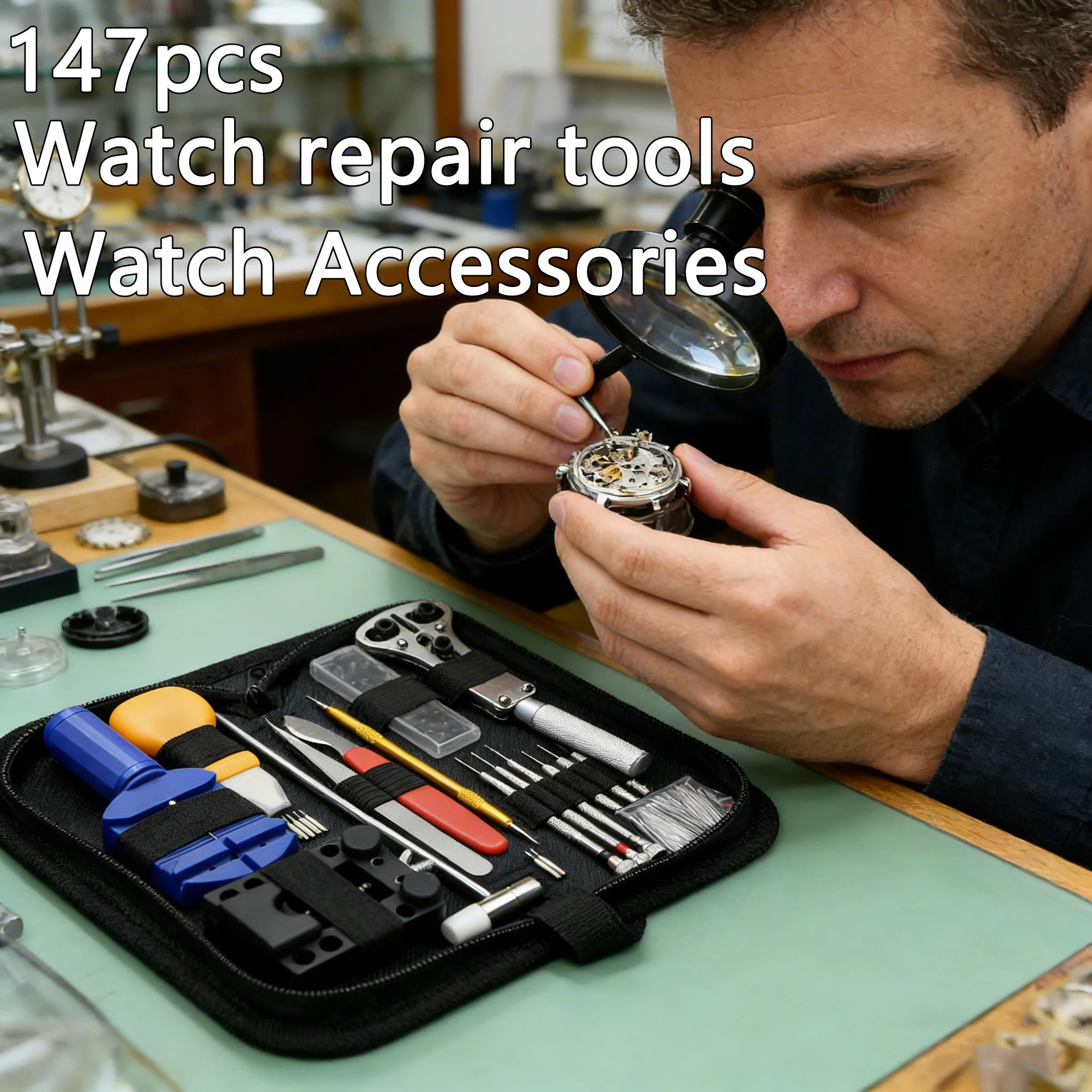 Kit di strumenti per la riparazione dell'orologio Set di barre a molla Kit di manutenzione dell'orologio per la rimozione dell'apertura posteriore del perno di collegamento con custodia per il