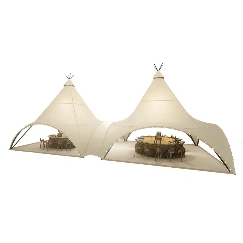 

Large Outdoor Pyramid Teepee Tipi Indian Yurt Glamping Wedding Party Tent for Sale Indian Pergola Teepee Wedding Decoration Tent