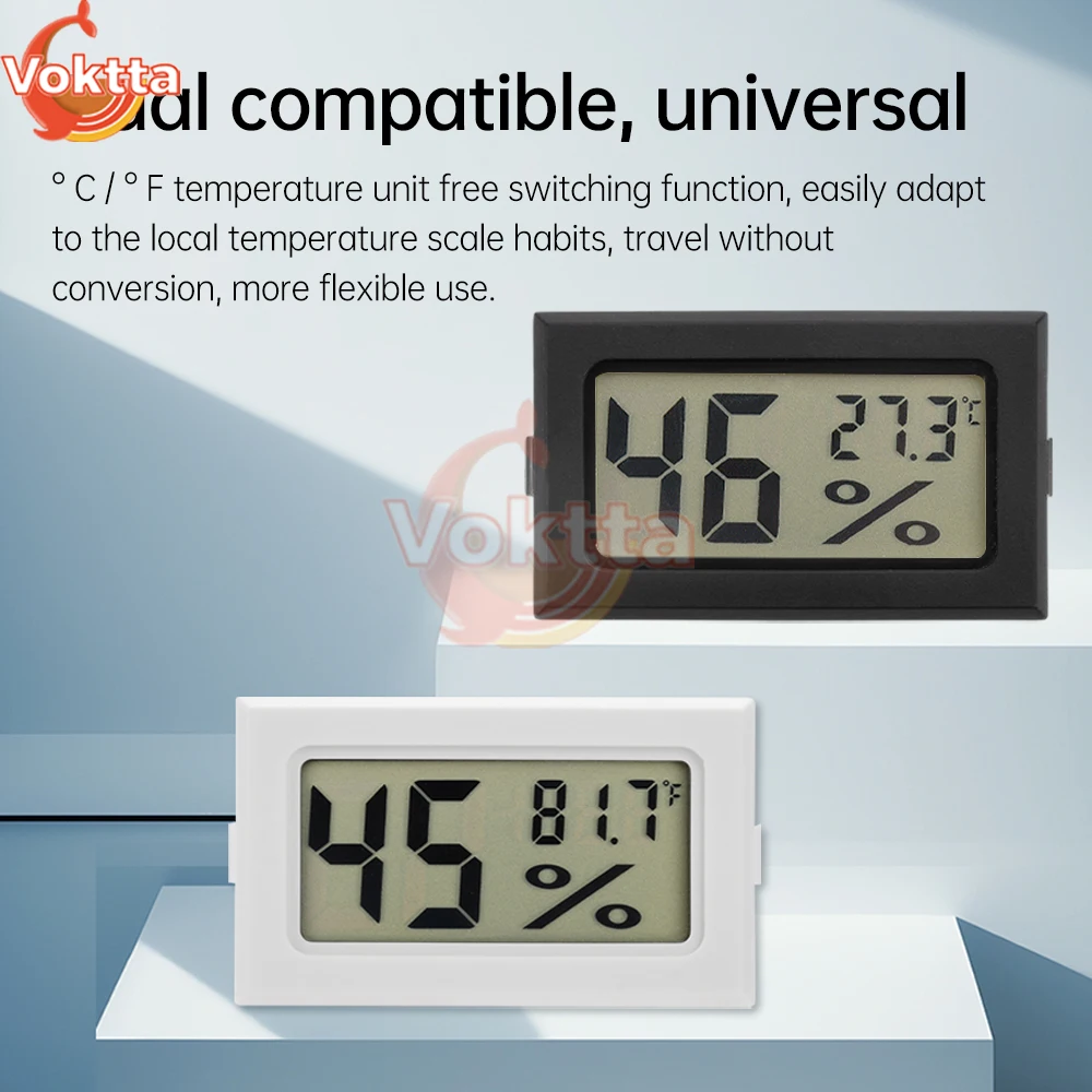 Mini LCD Digital Thermometer Hygrometer Indoor Embedded Temperature Sensor Electronic Temperature and Humidity Meter Monitor