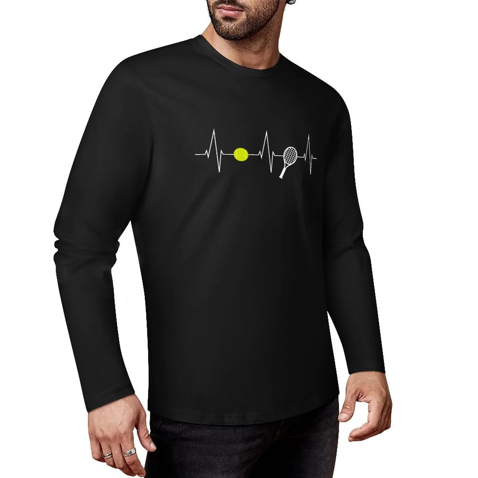 

Tennis - tennis racket - tennis ball heartbeat heart rate - I love Long T-Shirt quick drying t-shirt sweat shirts, men