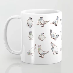 Pigeon Collection Coffee Mug  11oz Ceramic Birds Lover Gift Coffee Mug Girl Friends Birthday Gift Home Milk Cup