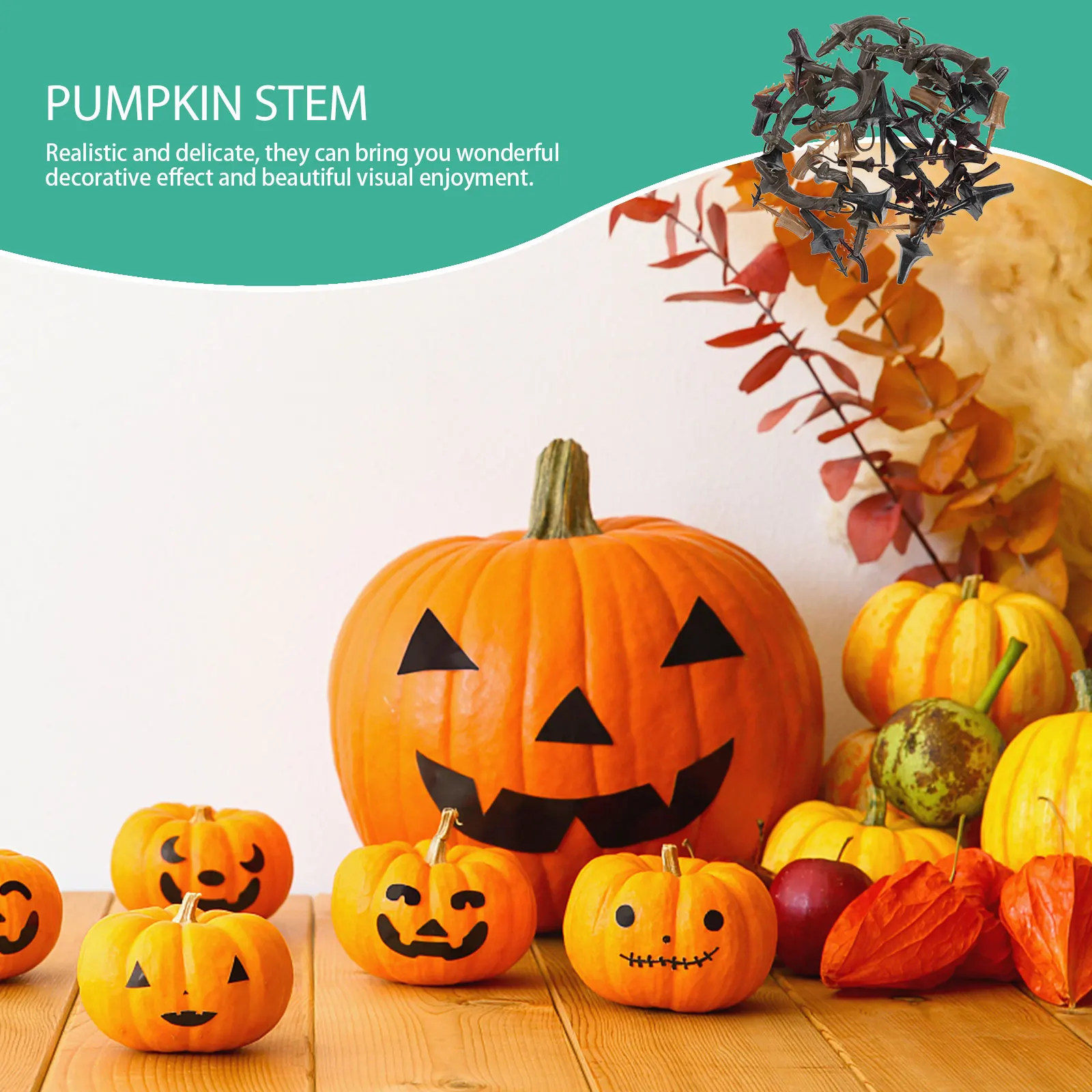 Pumpkin Stem Craft Kit 40 Pcs Plastic DIY Handles for Halloween Decor Faux Pumpkin Making Accessories