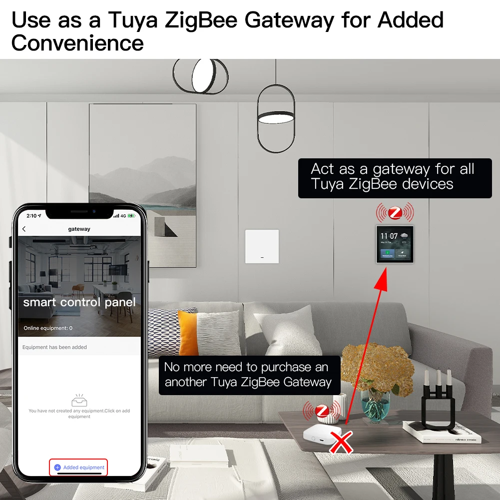 Tuya/vida inteligente casa multi-funcional painel de controle da tela de toque 4 polegadas central para dispositivos inteligentes das cenas com cubo