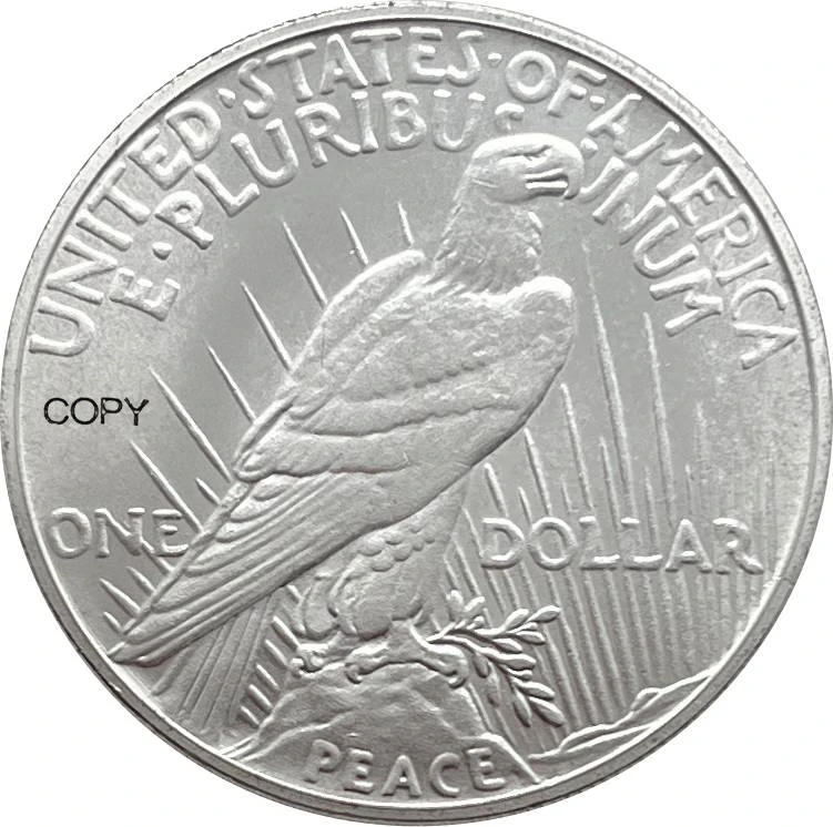 US 1928 1 One Peace Dollar Silver Plated America Copy Commemorative Coin United States Ww2 Liberty Moneda Collectible Coins