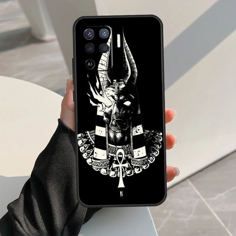 مصر نفرتيتي أنوبيس عنخ حافظة لهاتف اوبو A5 برو A15 A17 A57 A77 A18 A38 A58 A78 A98 A94 A74 A54 A16 A76 A96 A40 A60 A80 #6