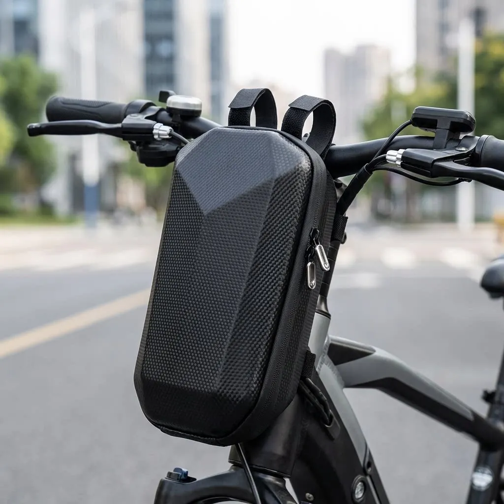 

Waterproof Bicycle Front Head Bag 2L 3L EVA PU Material Rain Resistant Zipper Organized Compartment Reflective