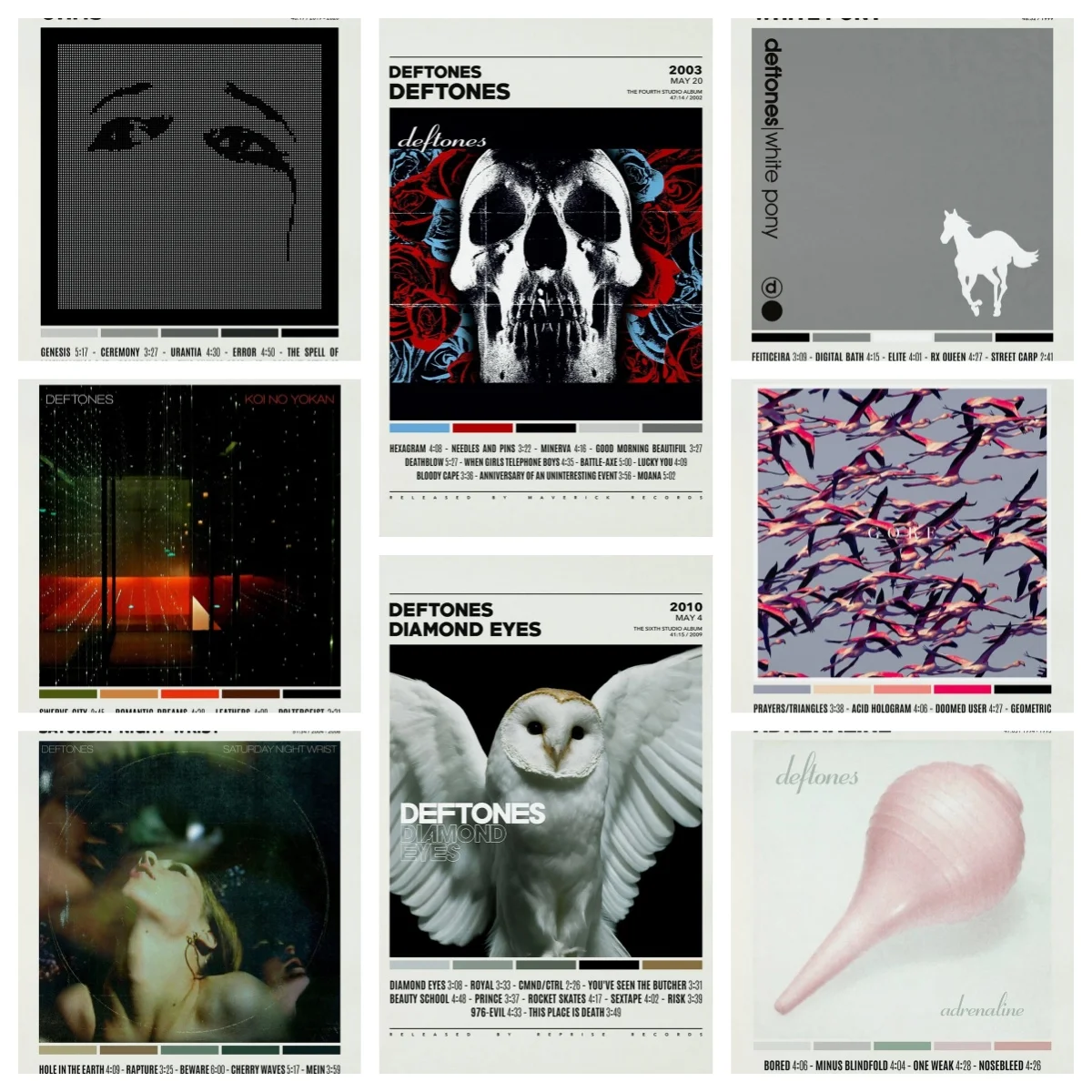 Saturday Night Wrist Music Album Cover Deftones Band Poster Printing Canvas Painting for Room Home Wall Art Decoration