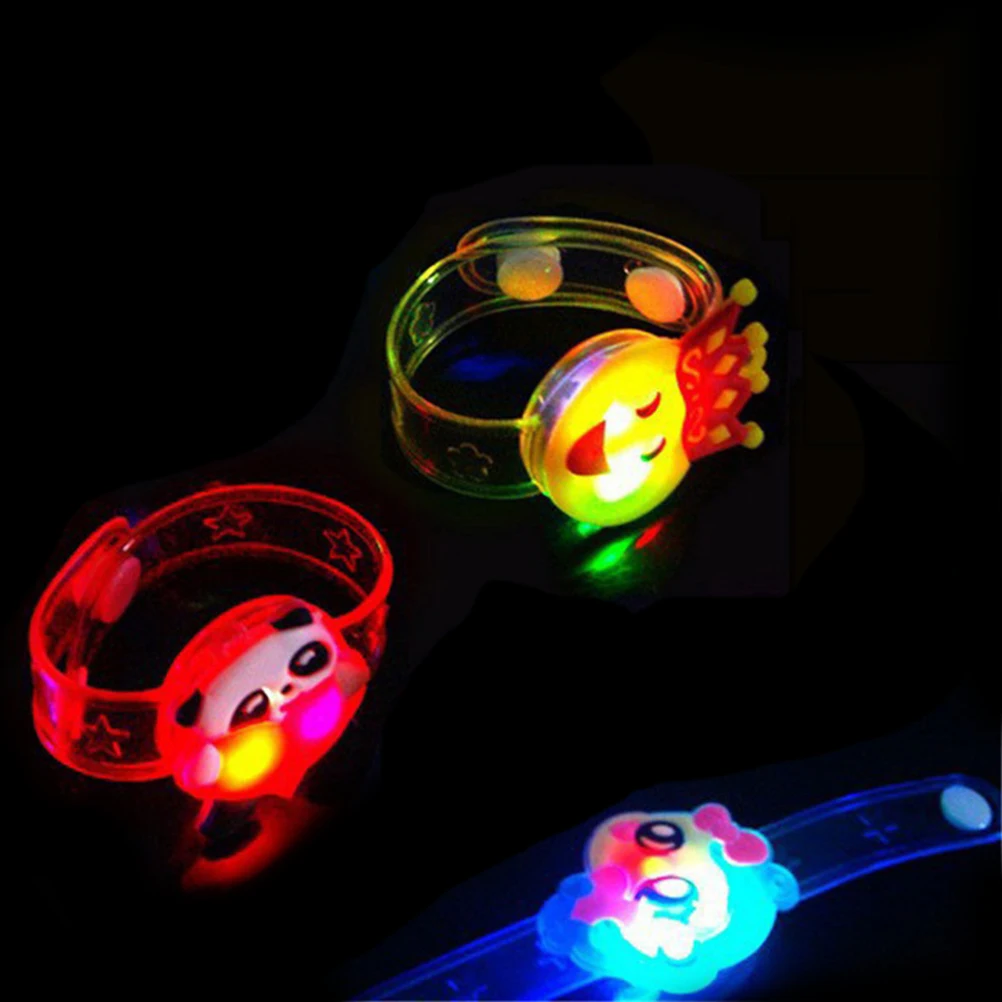 Creative Cartoon Luminous Bracelets Boys Girls Flash Wrist Band Glow In Dark Watch Children\'s Day Birthday Jewelry Gifts