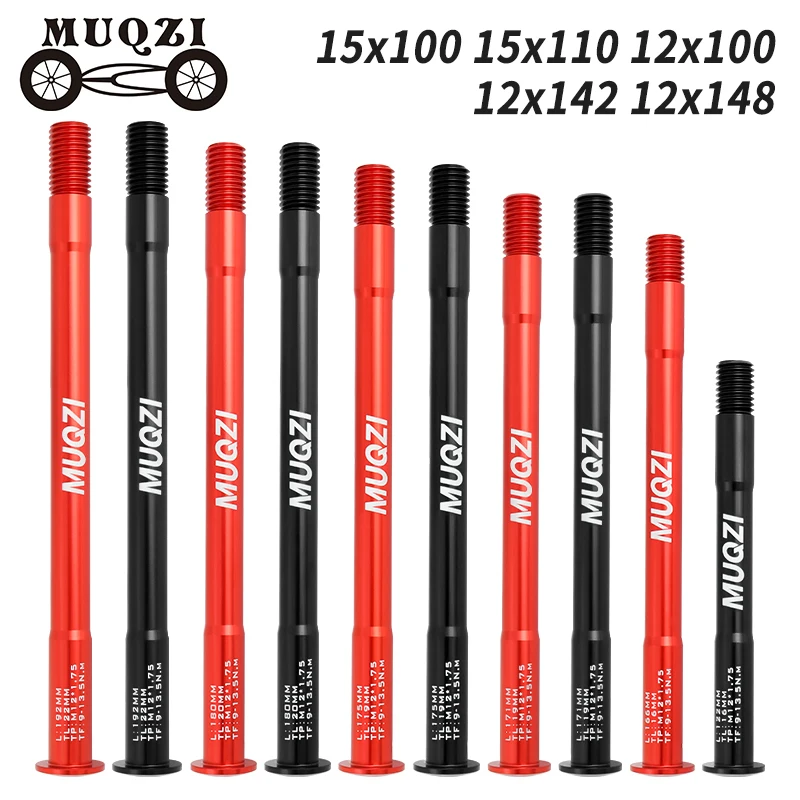 MUQZI MTB Thru Axle 15x100 15x110 12x142 12x100 12x148 Road Bicycle Wheel Axle 12mm 15mm Hub Thru Axle Fork Shaft