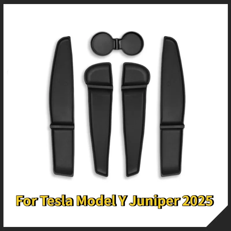 테슬라 모델 Y/YL 주니퍼 2025 차량 도어 수납 패드 5개 TPE 센터 콘솔 컵홀더 매트 정리함 트레이 액세서리 썸네일 2