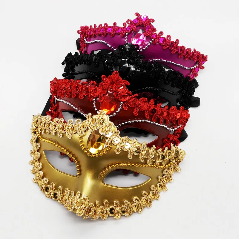 

20pcs Women Girls Masquerade Mask Venetian Gold Black Lace Mardi Gras Masks Carnival Decoration Wedding Festival