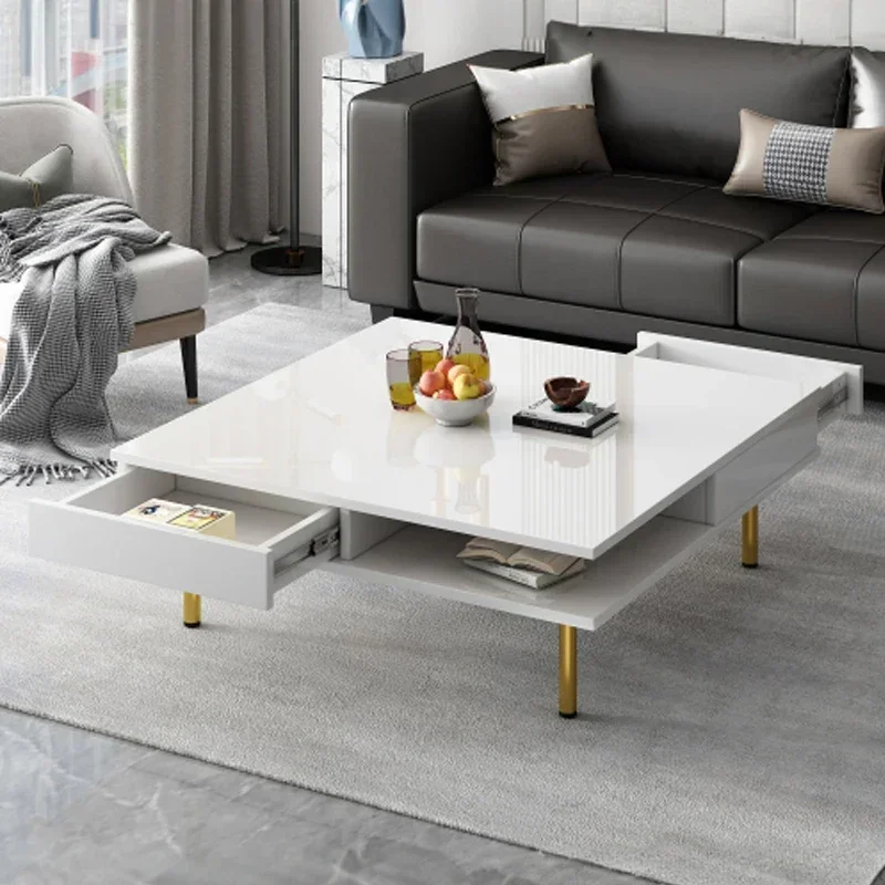 White Coffee Table Easy Installation Reinforced Frame Premium Quality Durable Build Modern Design Easy to Use High Quality