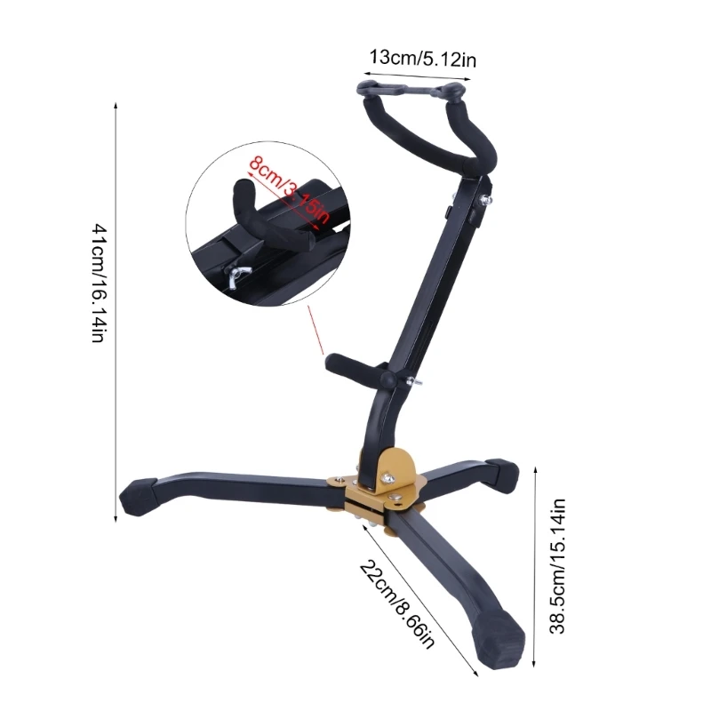 Adjusted Tripod Holder Saxophone Holder Rack Base Folding Saxophone Stand for Saxophone, Alto Tenors Saxophone Stand