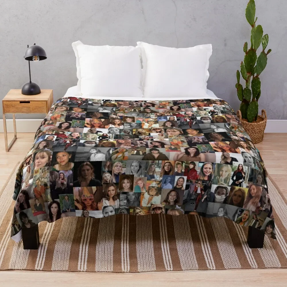 

Elizabeth Olsen Throw Blanket Warm Flannel Blanket for Couch Chair Bedroom