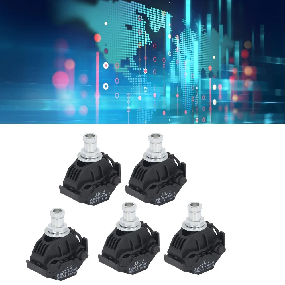 

5PCS JJC-2 Insulation Piercing Connector 1KV No Peeling Puncture Wire Clamp High Low Voltage Cable Splitter Industrial Power