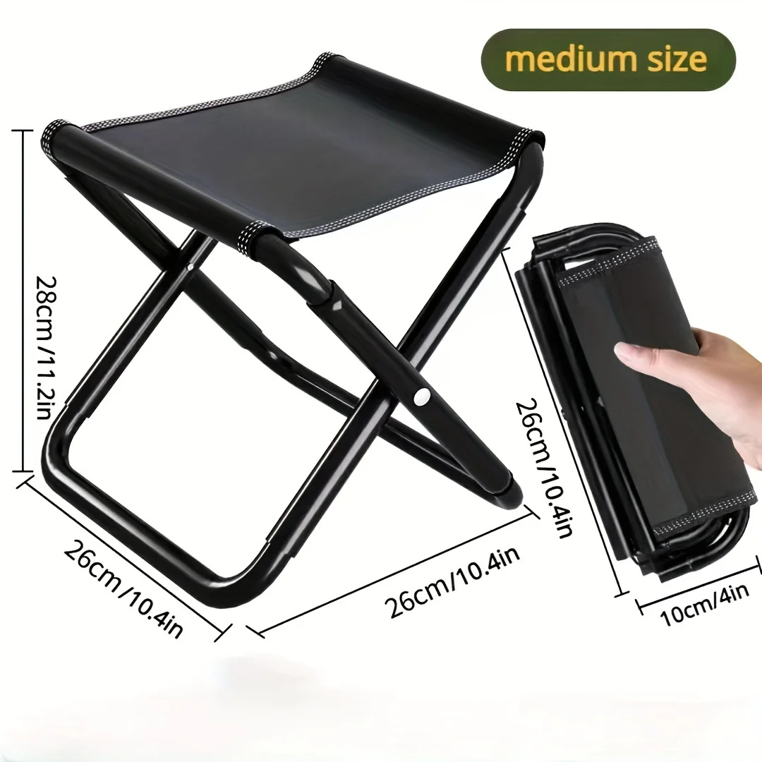 Portable Ultralight Foldable Stool, Stainless Steel Folding Chair With Bag, For Outdoor Fishing Camping, Mountaineering