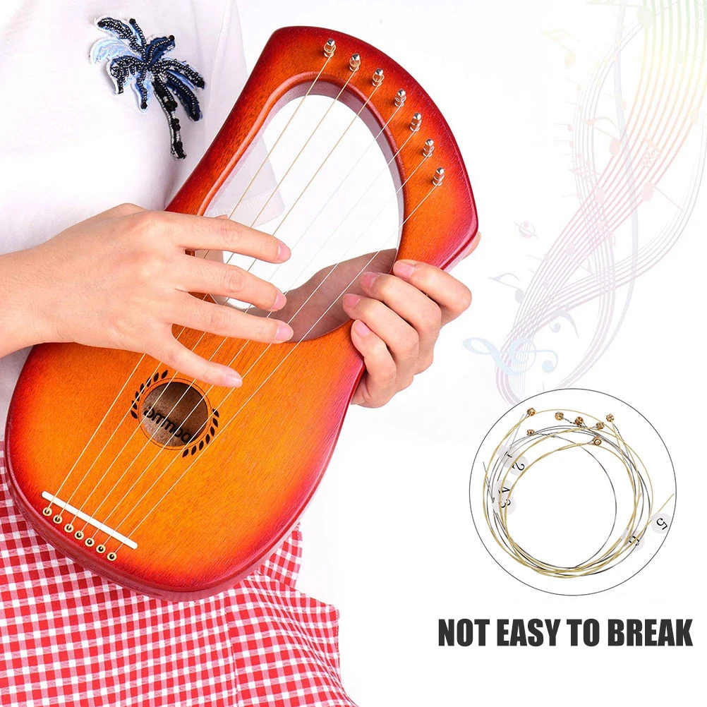 

19 Pcs Lyre Replacement Parts Harp Strings Accessories Metal Stringed Musical Instruments