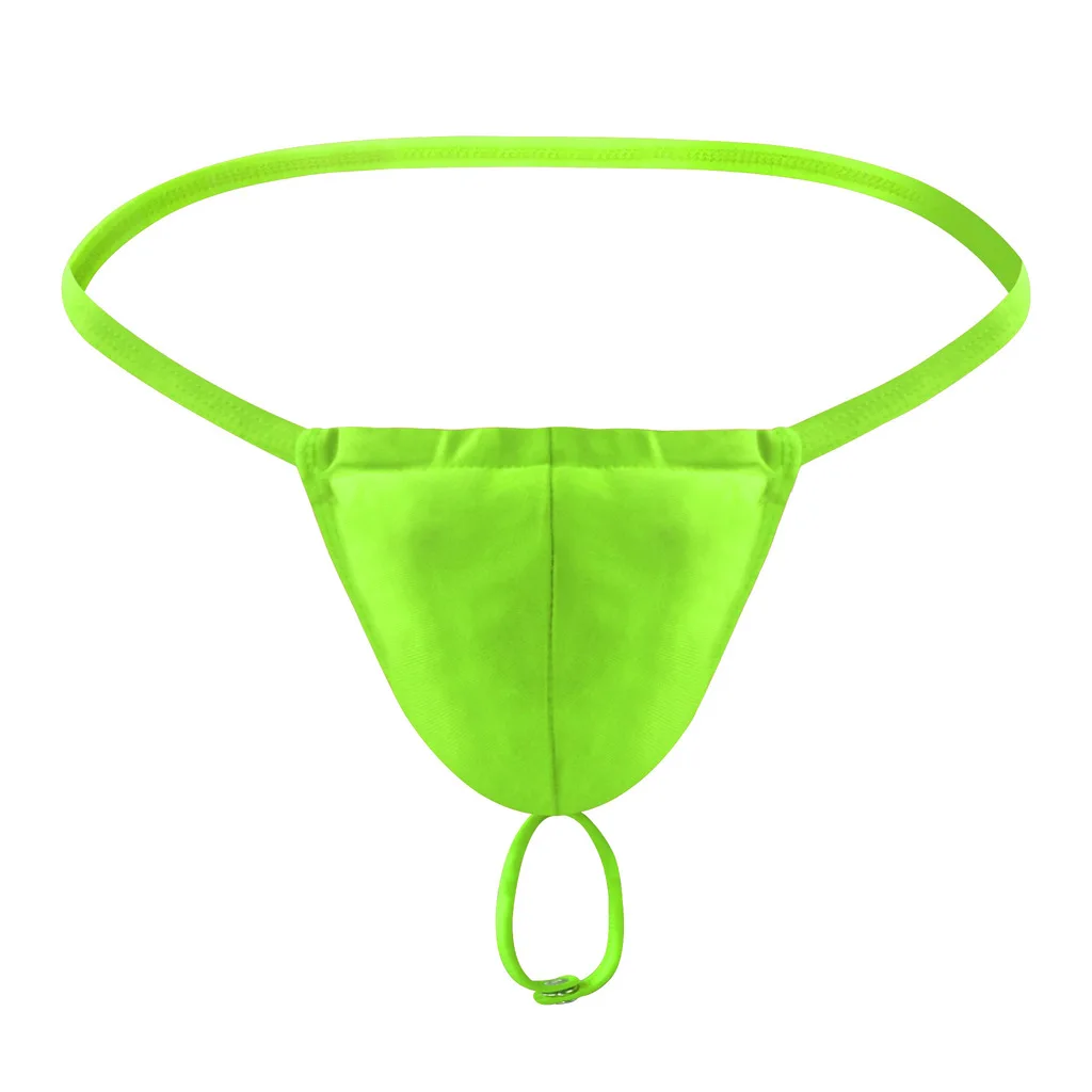 Erotische Unterwäsche für Herren, Hoop-Dessous, Schwule, Penisring, Knopf, Kordelzug, T-Rücken, Tangas, Sissy, U-konvexer Beutel, offenes Gesäß, G-String