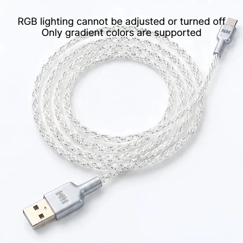 HMLAB RGB Glow Geflochtenes Datenkabel - Farbverlauf-Beleuchtung, USB-A auf Typ-C & USB-C auf Typ-C, Perfekt für Gaming-Tastaturen