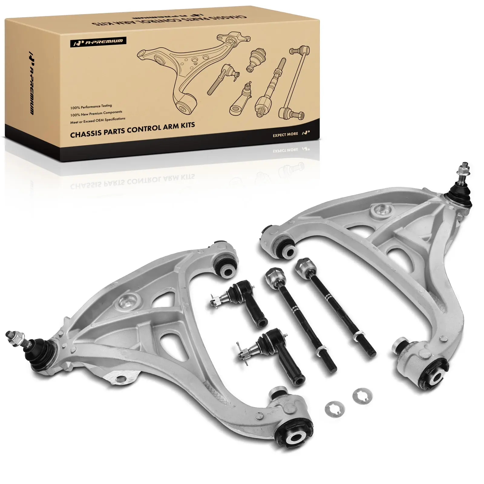 A-Premium 6x Front Control Arm with Ball Joints Tie Rod End for Ford F-150 2004-2008