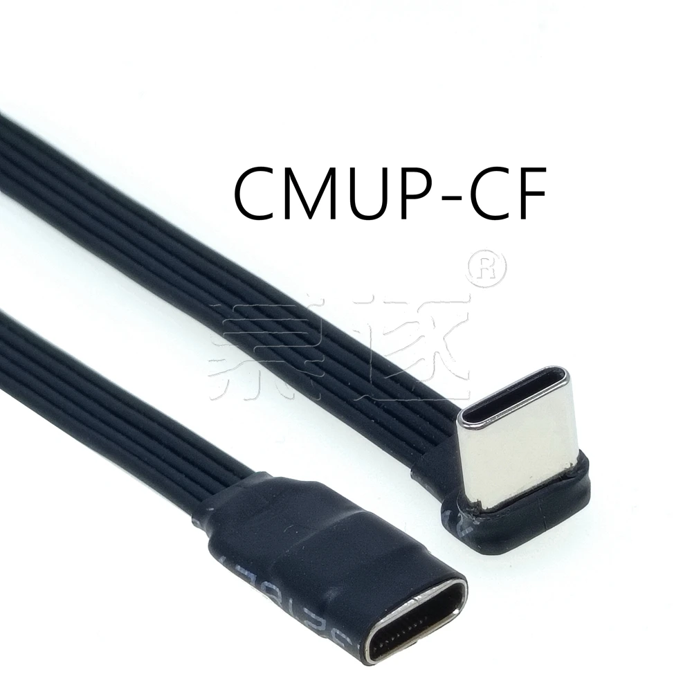 USB 2.0 Type C - Type C 延長ケーブル 90 °   アダプター FPC FPV バンド フラット USB C ケーブル 2A 5CM-100CM