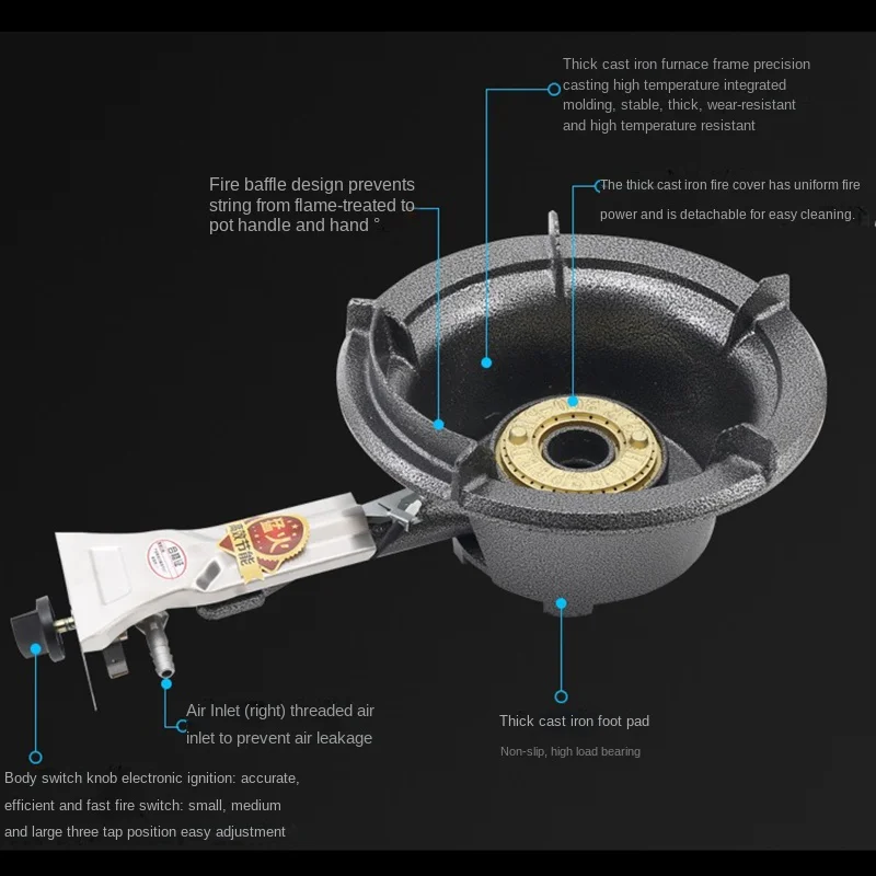 2022 Outdoor Portable gas stove Commercial fierce fire hotel kitchen medium pressure furnace stove fast cooking high flame.