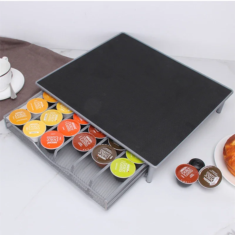 

Coffee Capsule Organizer Storage Stand Practical Coffee Drawers Capsules Holder For Dolce Gusto Coffee Capsule Shelves Iron Rack