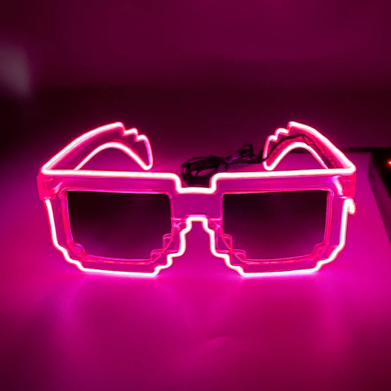 New fashion Christmas Luminous Neon Glasses Led Cyberpunk Sunglasses Lights Up Bar Decorative Glowing Glasses Performance props