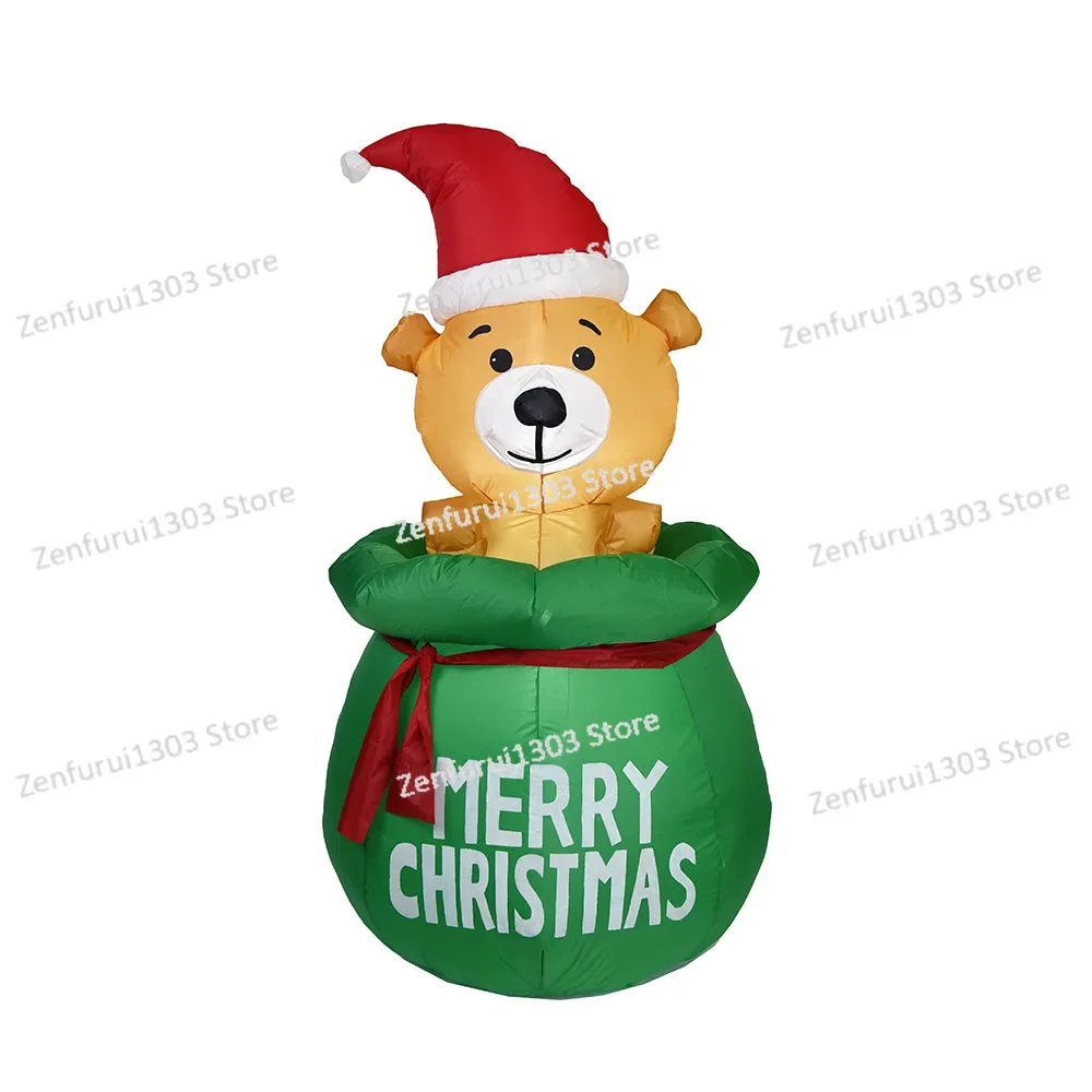 Christmas air mold, inflatable luminous gift package, puppy air mold, Christmas garden decoration inflatable