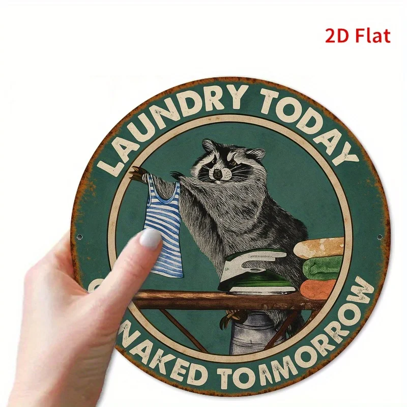 Raccoon Laundry Wall Decor Sign: 