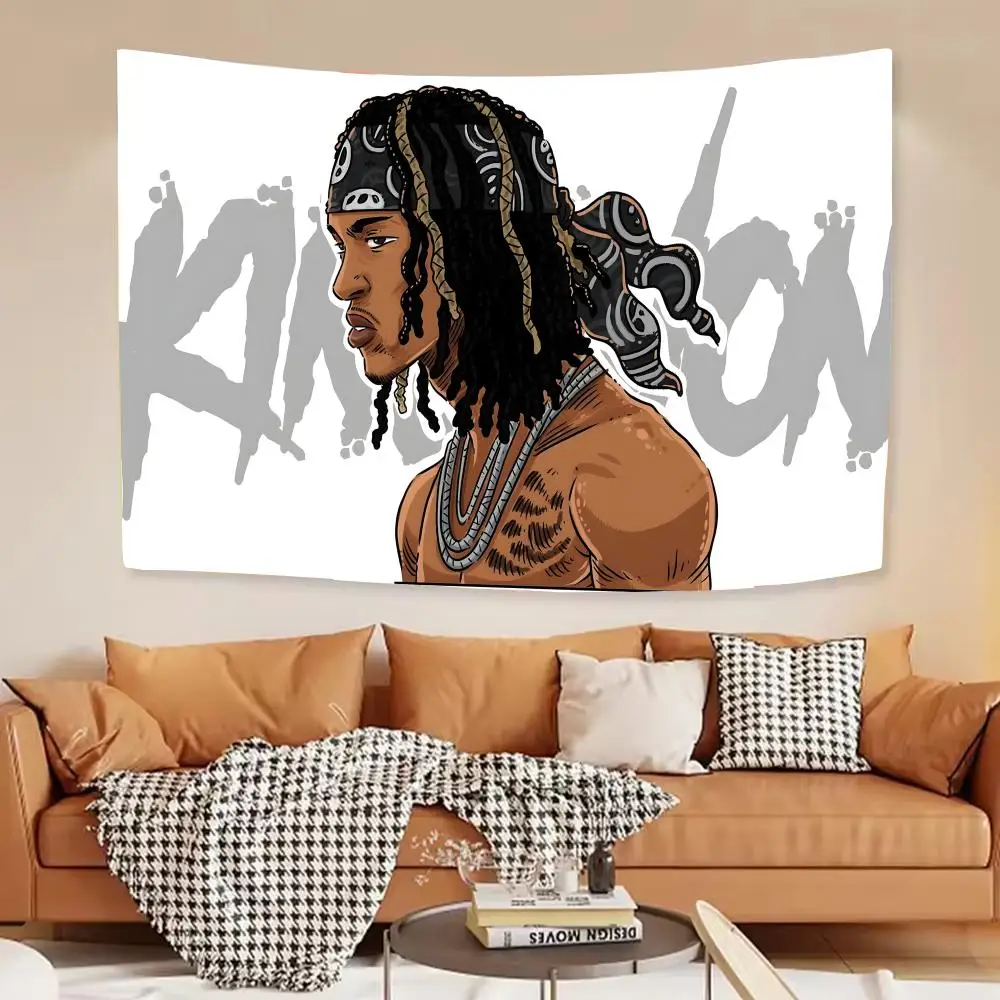 Chicago Drill King Von Tapestry House Bedroom Living Bar Garden Microfiber Decoration Background