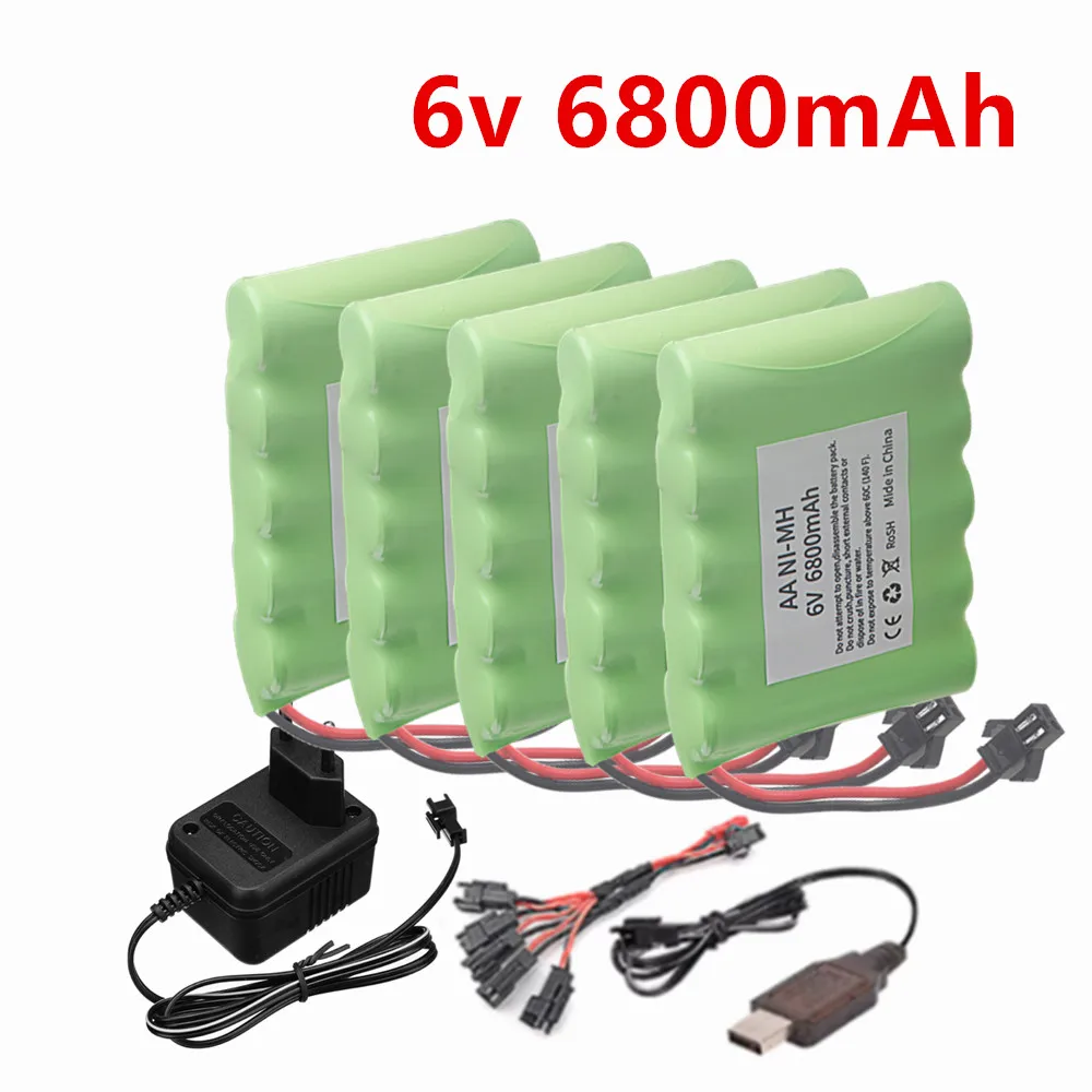Upgrade 6800mah Aa NiMH 6V Battery For Rc Electric toys Cars Trucks Tanks Robot Boat Guns AA 6V 2800mAh Batteries