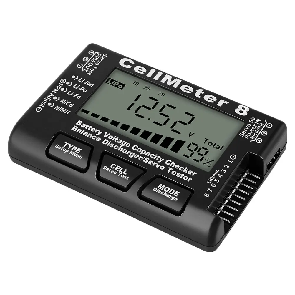 

Tester Capacity Checker LCD Backlight Electronic Tool for Lithium Ion Lipo NiMH Voltage Testing Device 2S