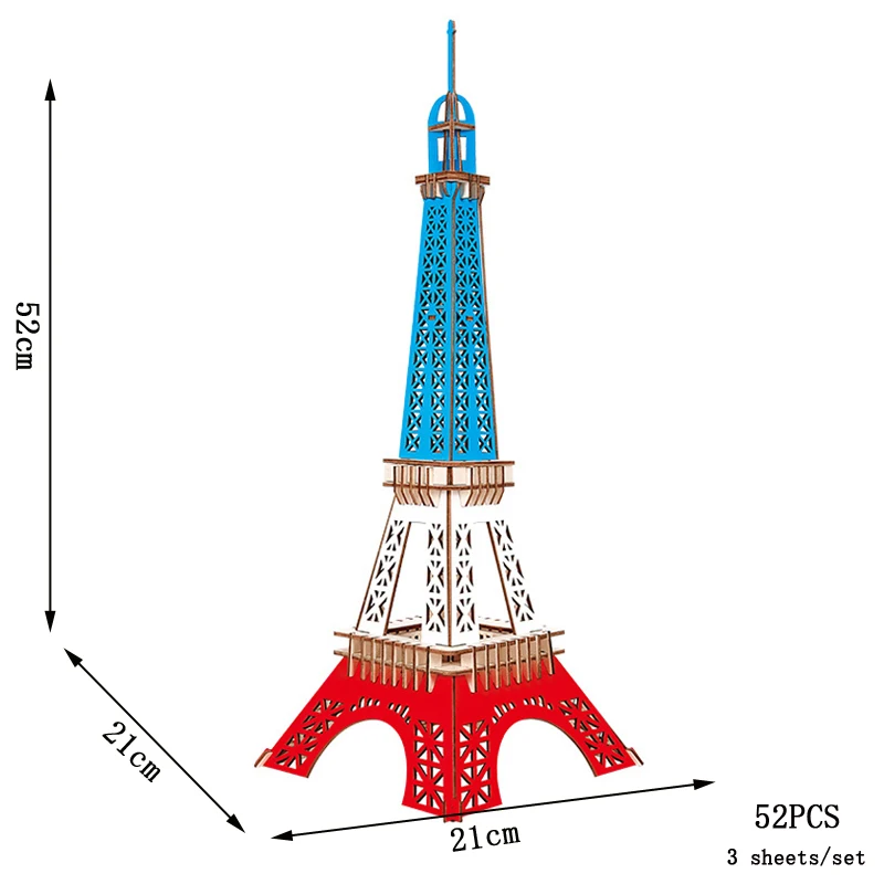 Puzzle 3D en bois, Kits de maison de construction de la cathédrale de Saint Basil, modèle de Villa d