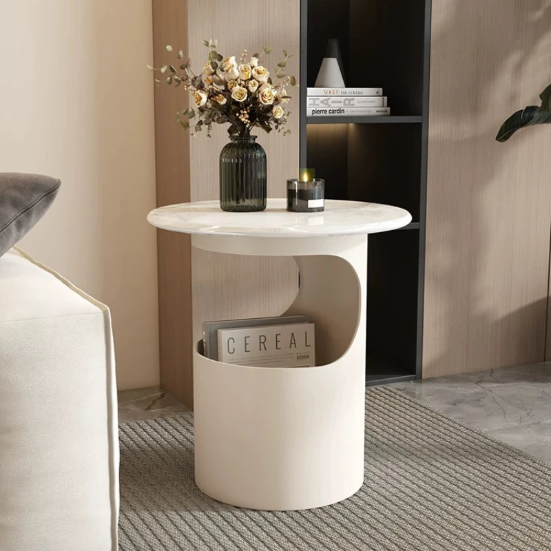 Italian Luxury Side Table Small Diameter Round White Minimalist Side Table Storage Funky Muebles Para El Hogar House Accessories