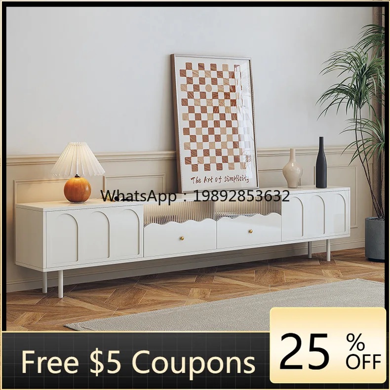 

YFY French Cream Style Coffee Table TV Cabinet 2023 New Model Combination for Small Apartments