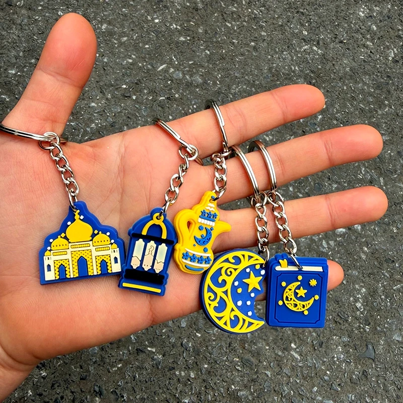 10 Stück/Set Eid Mubarak Schlüsselanhänger Islamische Muslimische Party-Geschenke Mond-Laterne Hängende Ornamente Ramadan Kareem Taschenanhänger Dekoration