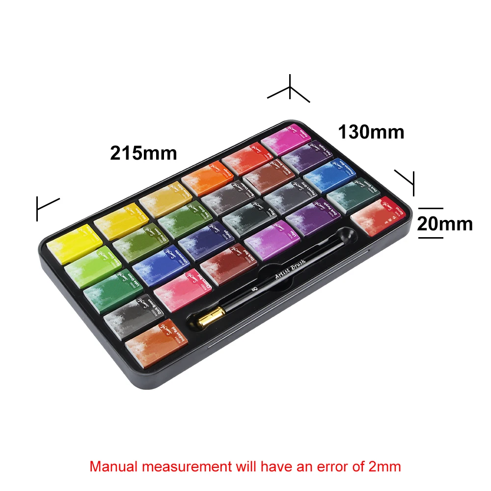 SeamiArt 26 Colors Full Pan Artist Grade Professional Solid Watercolor Tin Box Paint Set for School Art Painting Supplies