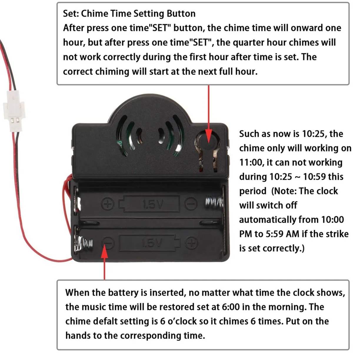 

Y02AQuartz Pendulum Trigger Clock Movement Chime Westminster Melody Mechanism Clock Kit with 3 Pairs of Hands
