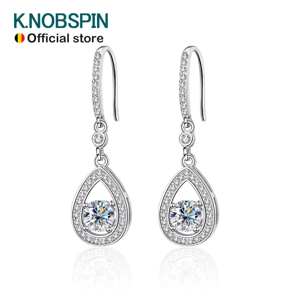 

New D VVS1 Moissanite Drop Earrings for Woman Wedding Jewely with GRA s925 Sterling Sliver Plated 18k White Gold Earring